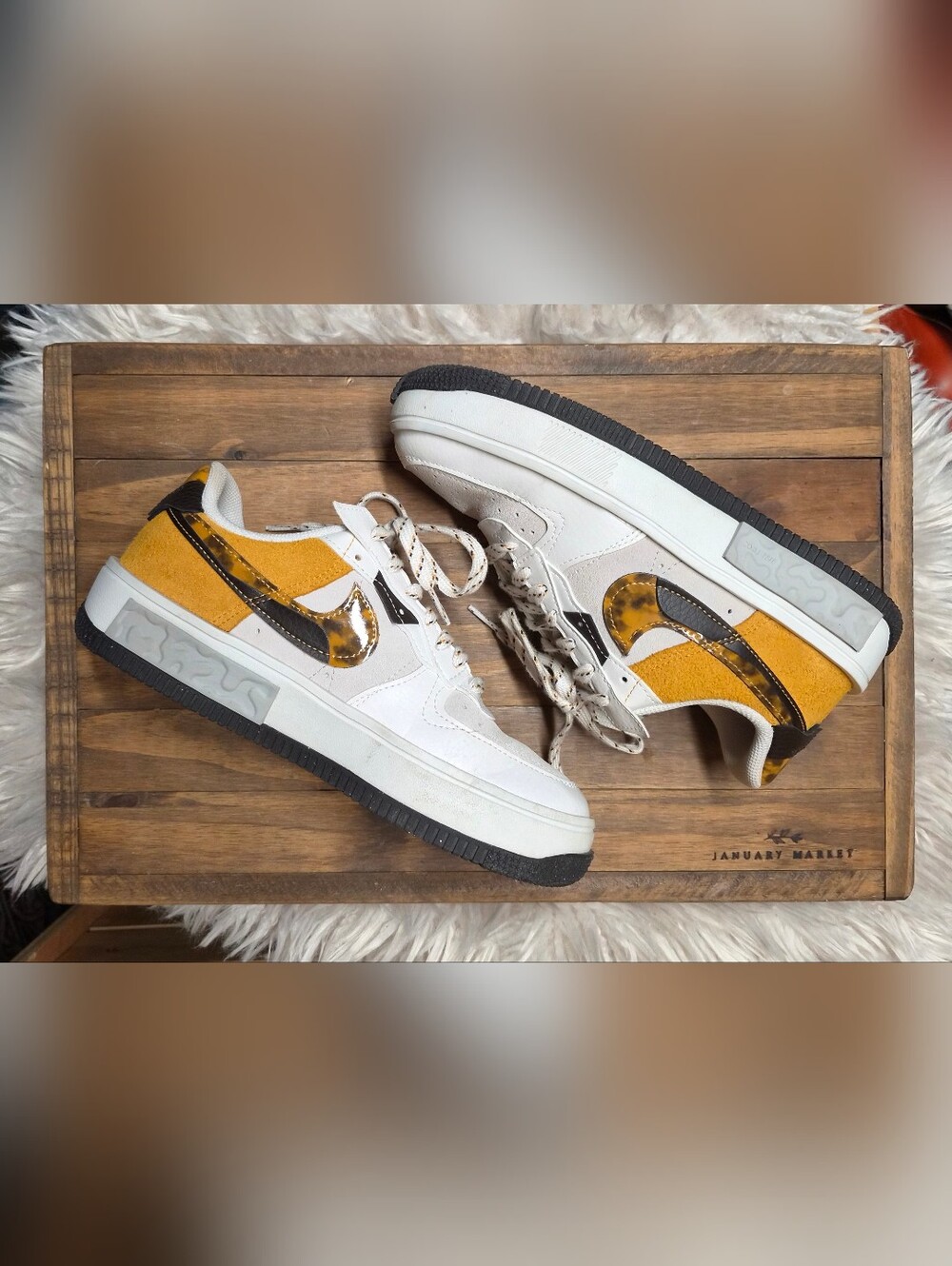 Nike Air Force 1 Fontanka "Tortoise Shell" Phantom Gold Curry DR0151-001 7.5